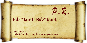 Péteri Róbert névjegykártya