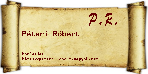 Péteri Róbert névjegykártya